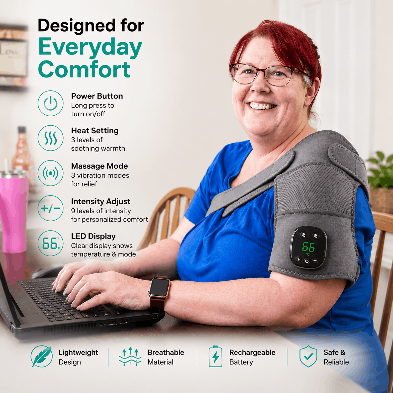 Welloria™ Triple Method Shoulder Massager