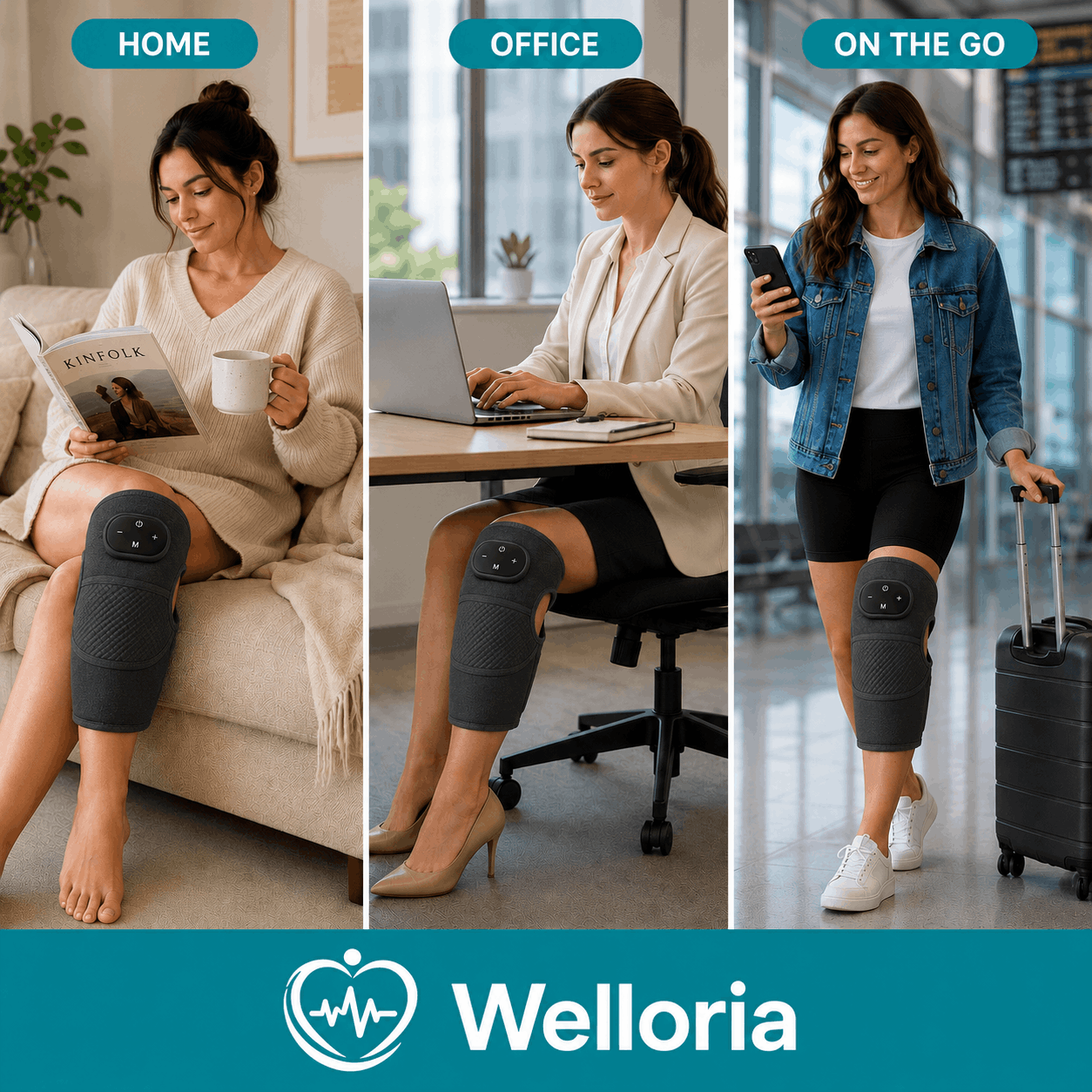 Welloria™ Triple Method Knee Massager